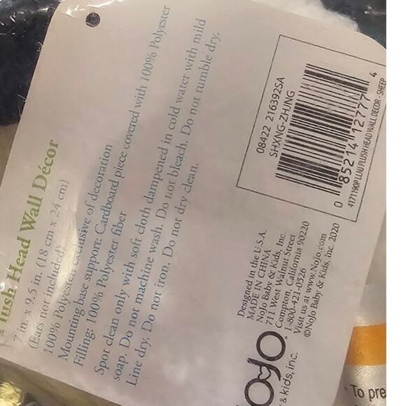 Little Love by NoJo Sheep Plush Head Wall Decor NWT - Picture 5 of 5